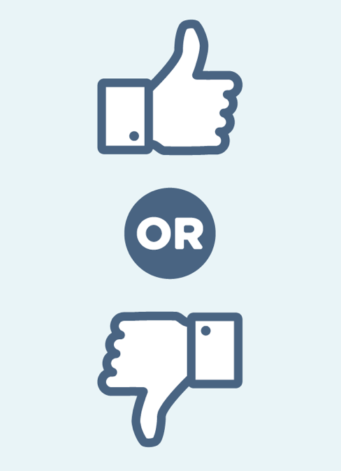 Illustration of Facebook Thumbs Up and Thumbs Down