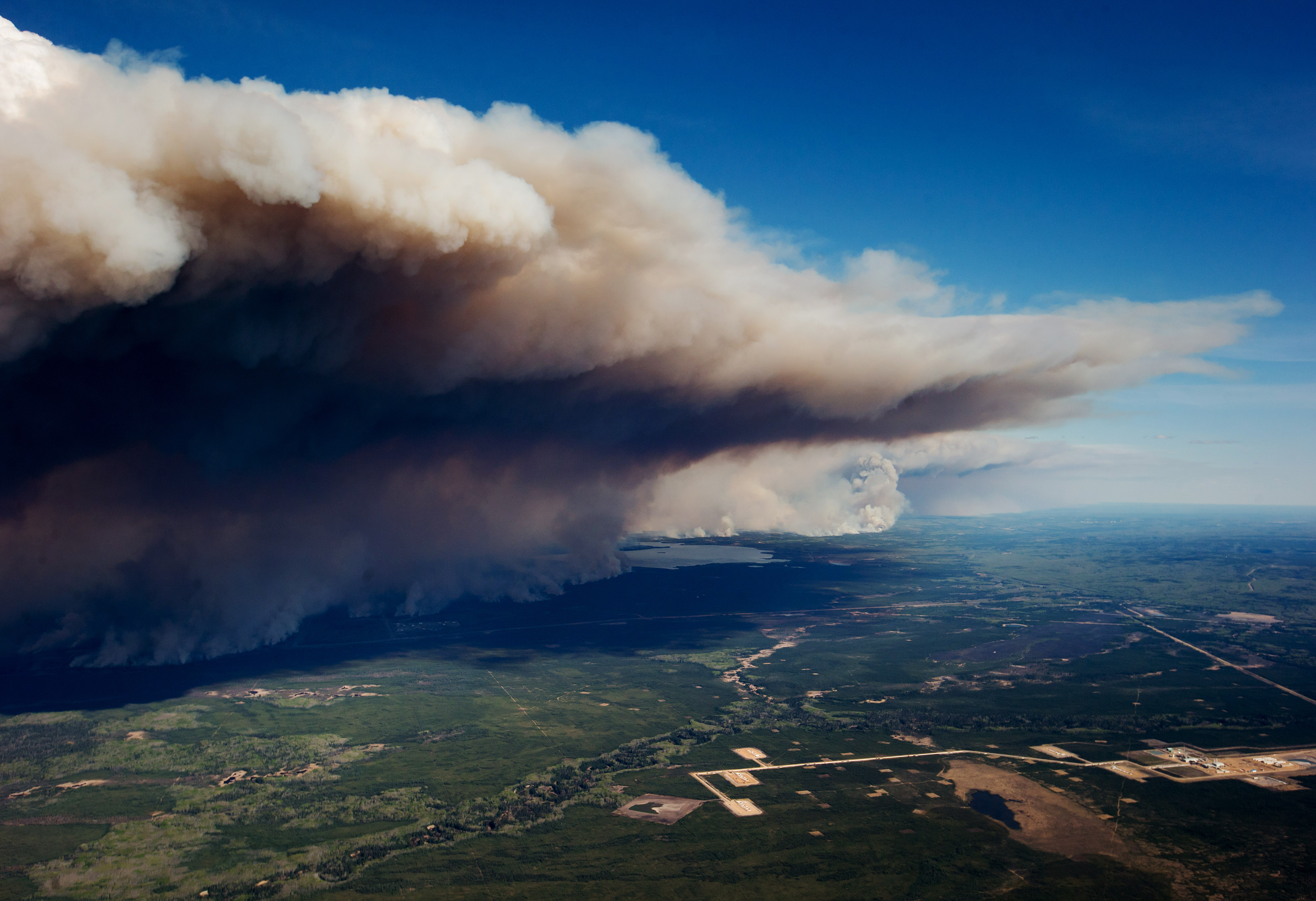 Photo of Fort McMurray forest fires taken from a plane.