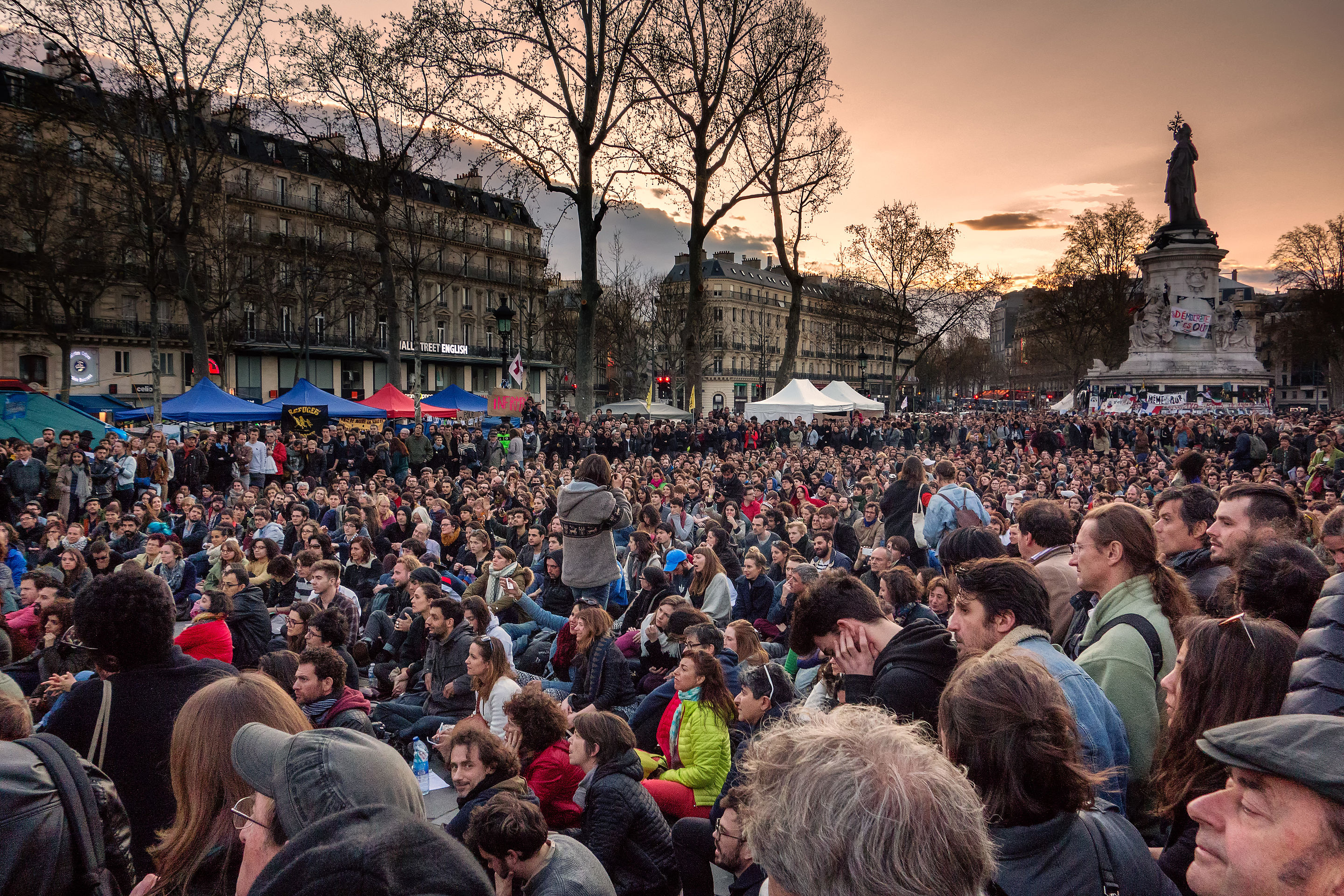 A Nuit Debout in Place de la République, Paris. 