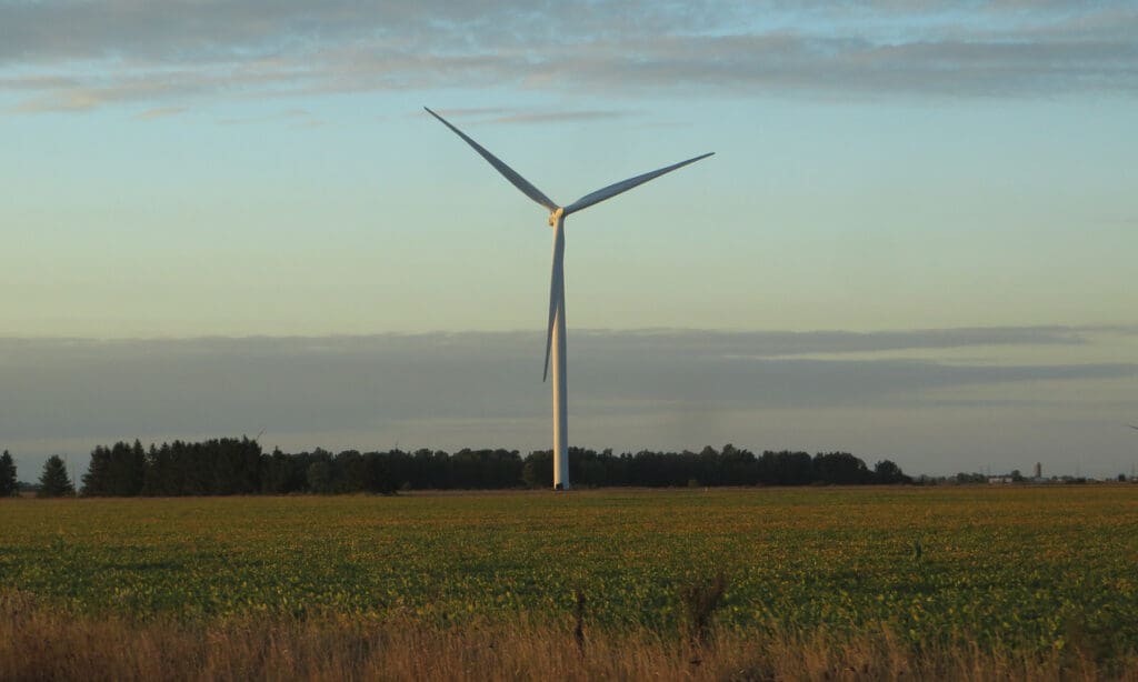 One Windmill in field