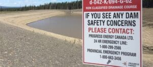 BC's Environmental Assessment Office has ordered Progress Energy to drain almost all of the water from this unauthorized dam. Photo: Ben Parfitt