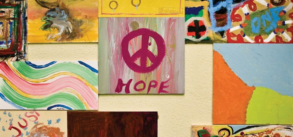 Mural at First United Church, Vancouver, BC. Photo: Goh Iromoto.