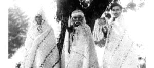 WSÁNEĆ chief David Latess, middle, with Tommy Paul and Chief Edward Jim, circa 1922. COURTESY ROYAL B.C. MUSEUM, PN 11743.