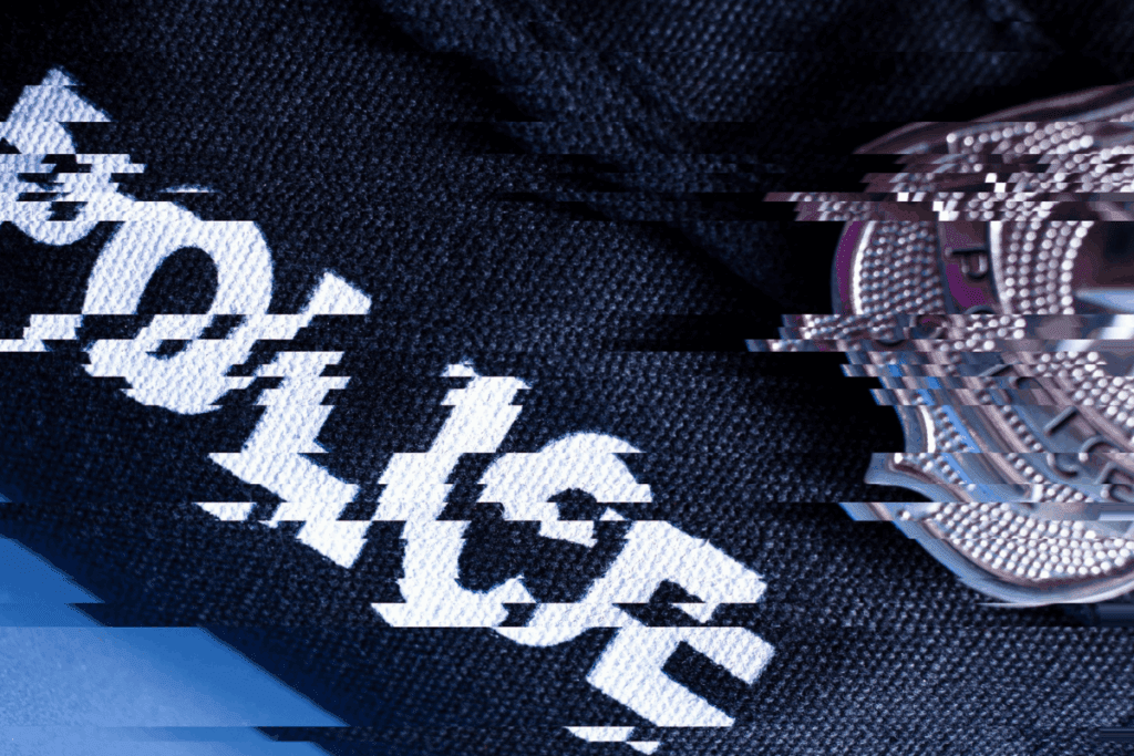 Police uniform blurry