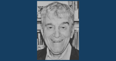 A black and white photo of Mel Moyers