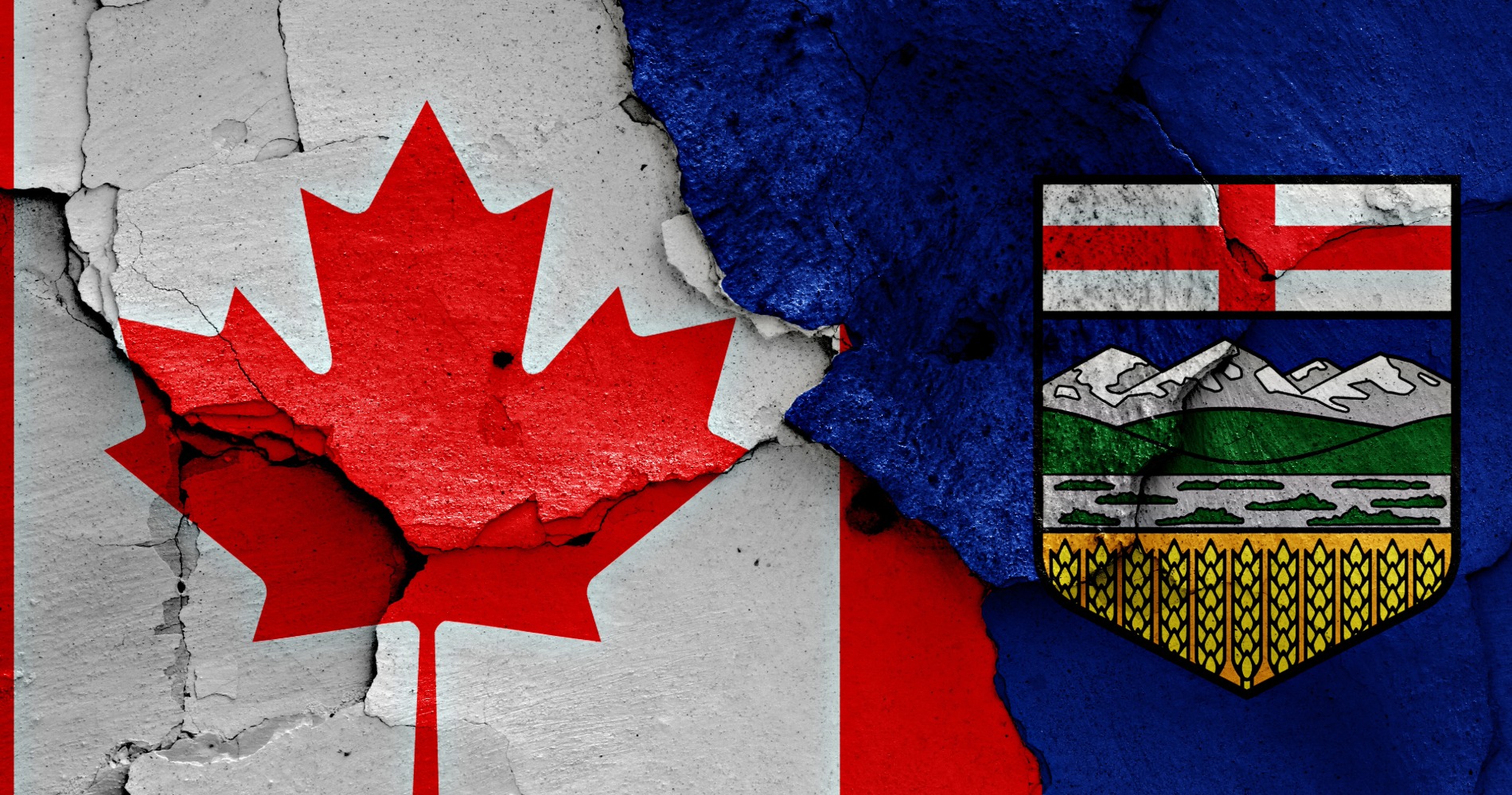 Canada flag and Alberta flag
